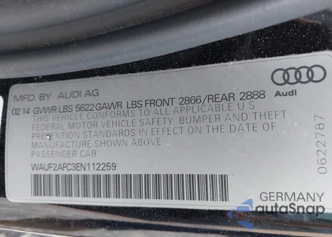 2014 Audi S6 4.0T Prestige from USA, damaged, VIN WAUF2AFC3EN112259